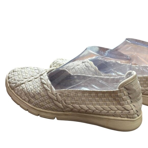 BOBS from Skechers Woven Womens Flats Shoes Cream Size 8 Nice Condition - Picture 3 of 10